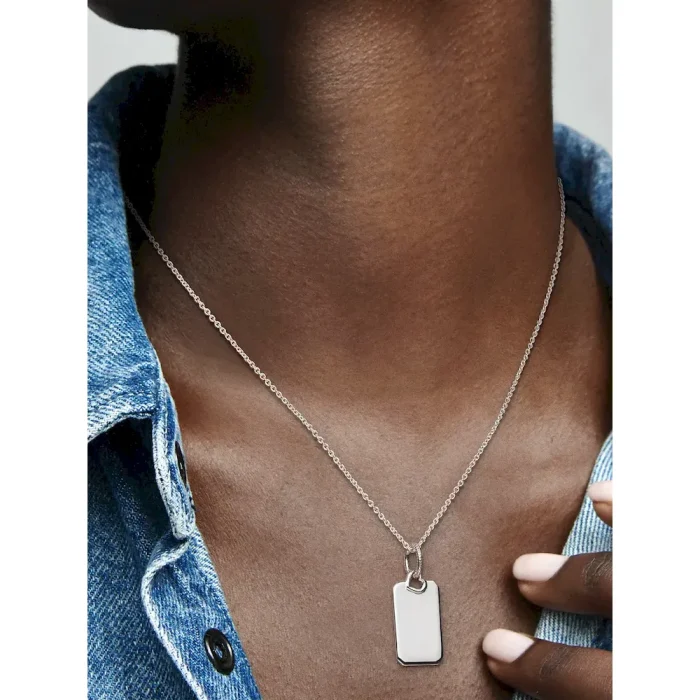 Engravable Rectangle Tag Pendant - Image 2