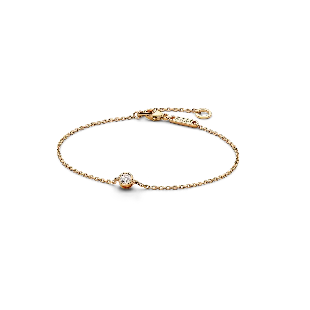 Pandora Era Bezel 14k Gold Lab-grown Diamond Chain Bracelet