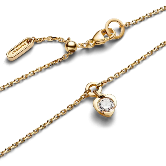 Pandora Talisman 14k Gold Lab-grown Diamond Heart Chain Bracelet - Image 5