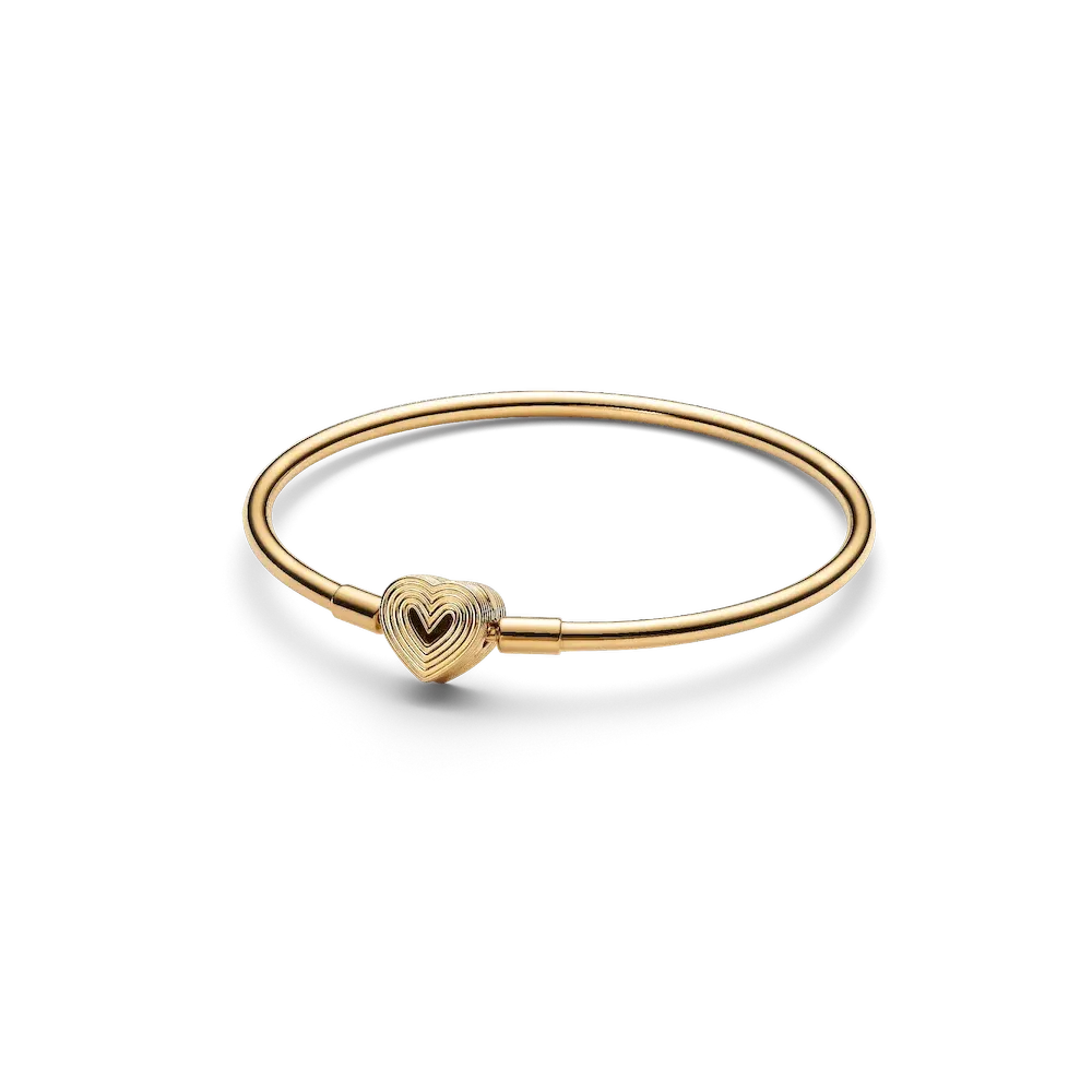 Radiating Heart Clasp Bangle