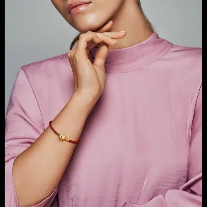 Pandora Moments Red Woven Leather Bracelet - Image 5