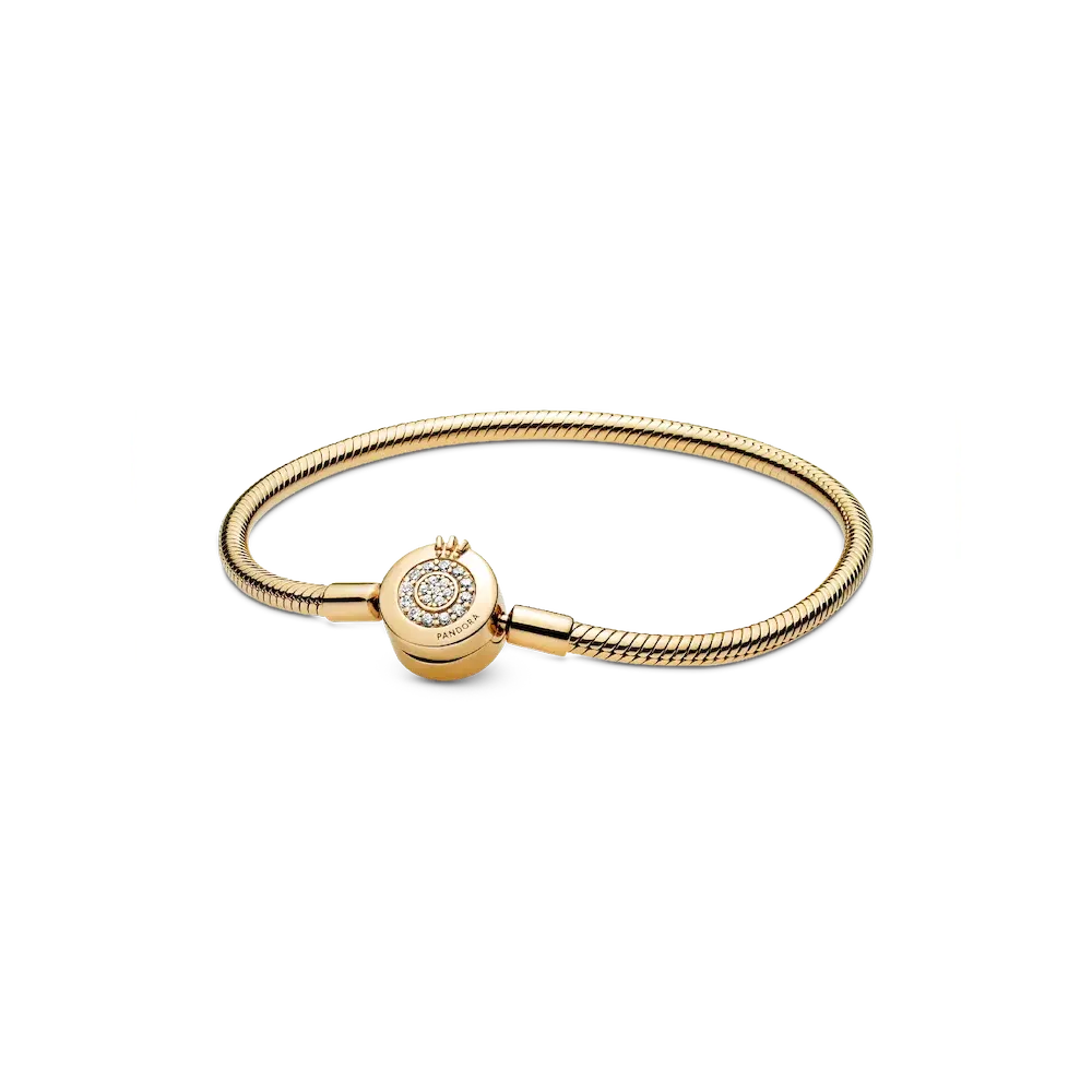 Pandora Moments Sparkling Crown O Snake Chain Bracelet