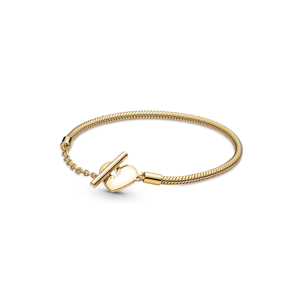 Pandora Moments Heart T-Bar Snake Chain Bracelet