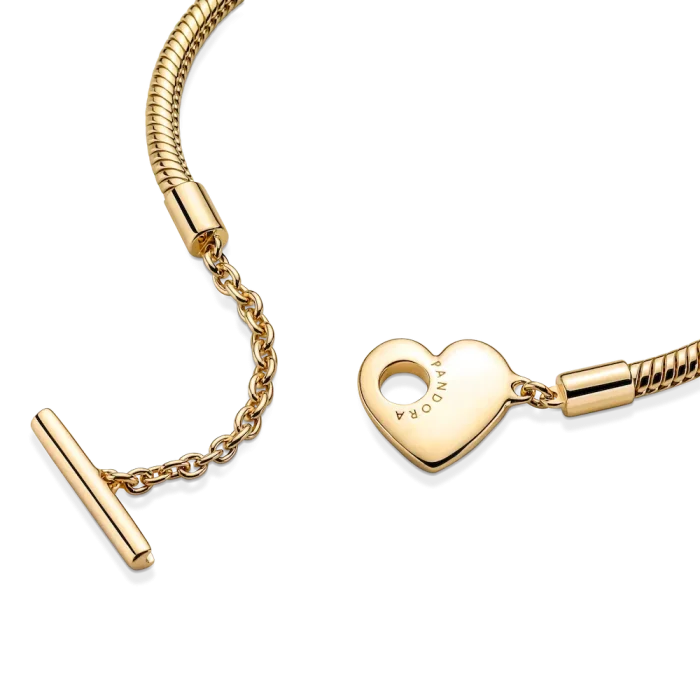 Pandora Moments Heart T-Bar Snake Chain Bracelet - Image 6