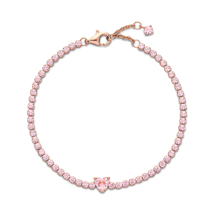 Sparkling Heart Tennis Bracelet - Image 4