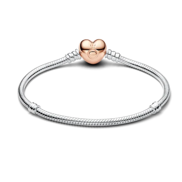 Moments Heart & Snake Chain Bracelet - Image 4