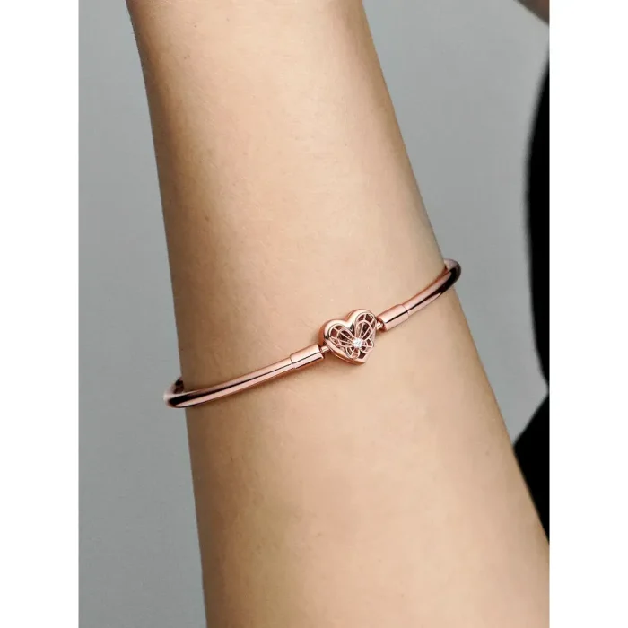 FINAL SALE - Pandora Moments Heart & Butterfly Bangle - Image 2
