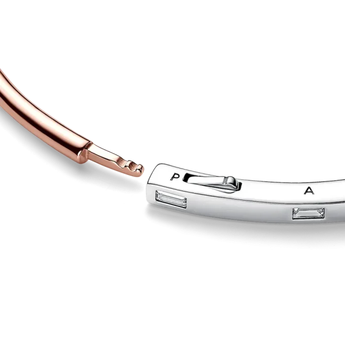 Pandora Signature Two-tone I-D Pavé Bangle - Image 5