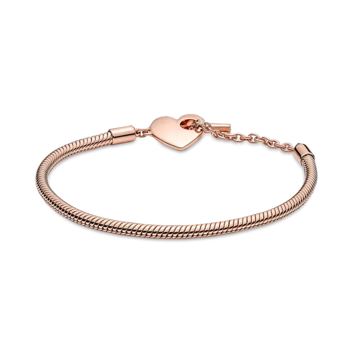 Pandora Moments Heart T-Bar Snake Chain Bracelet - Image 6