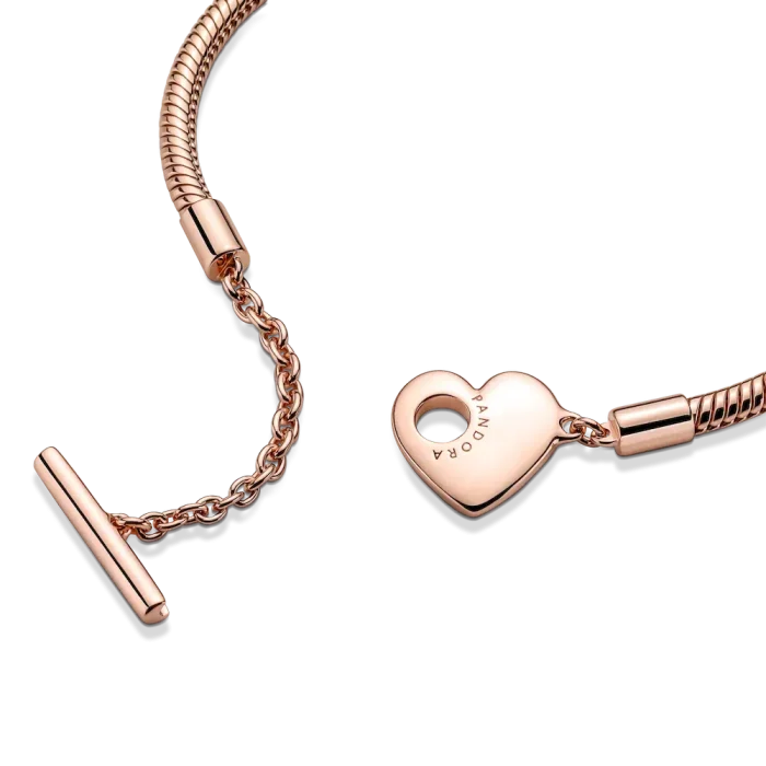Pandora Moments Heart T-Bar Snake Chain Bracelet - Image 4