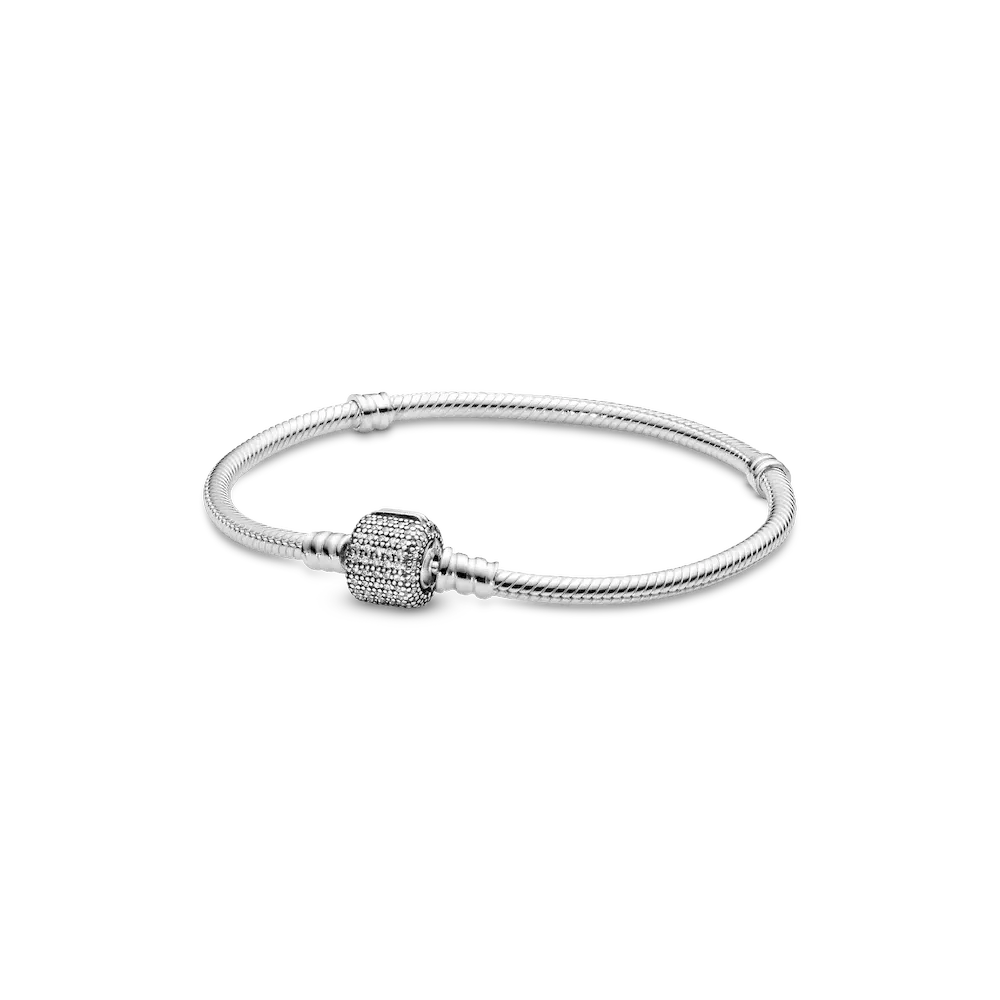 Pandora Moments Sparkling Pavé Clasp Snake Chain Bracelet