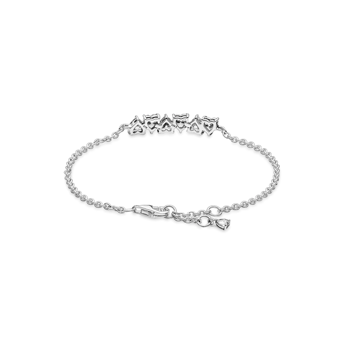 FINAL SALE - Sparkling Endless Hearts Chain Bracelet - Image 6