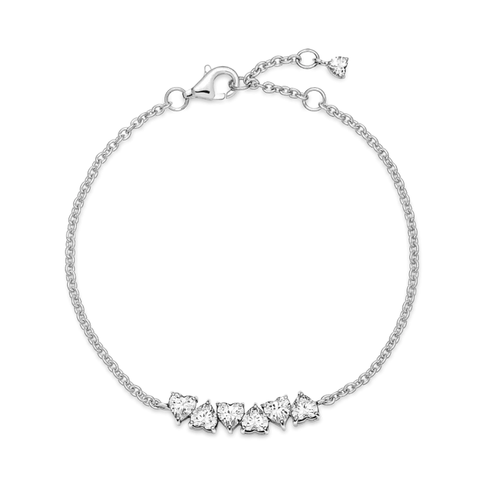 FINAL SALE - Sparkling Endless Hearts Chain Bracelet - Image 4
