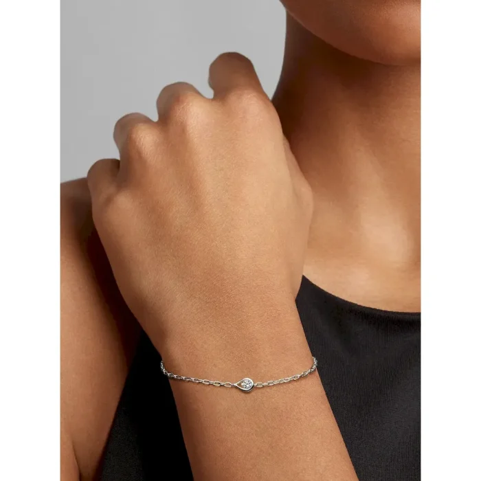 Pandora Infinite Sterling Silver Lab-grown Diamond Chain Bracelet - Image 3