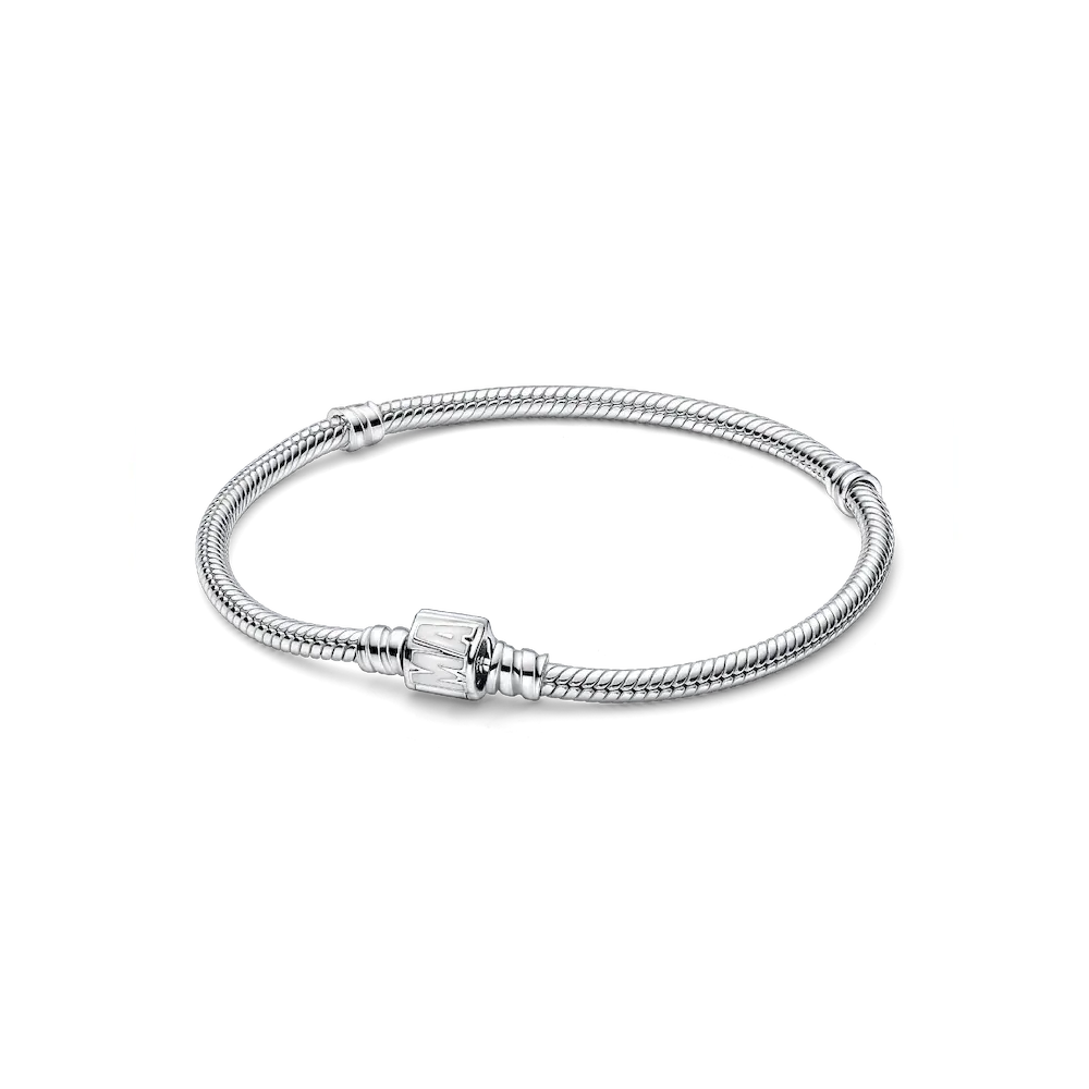 592561C01_RGB.webp Pandora Moments Marvel Logo Clasp Snake Chain Bracelet - Image 1