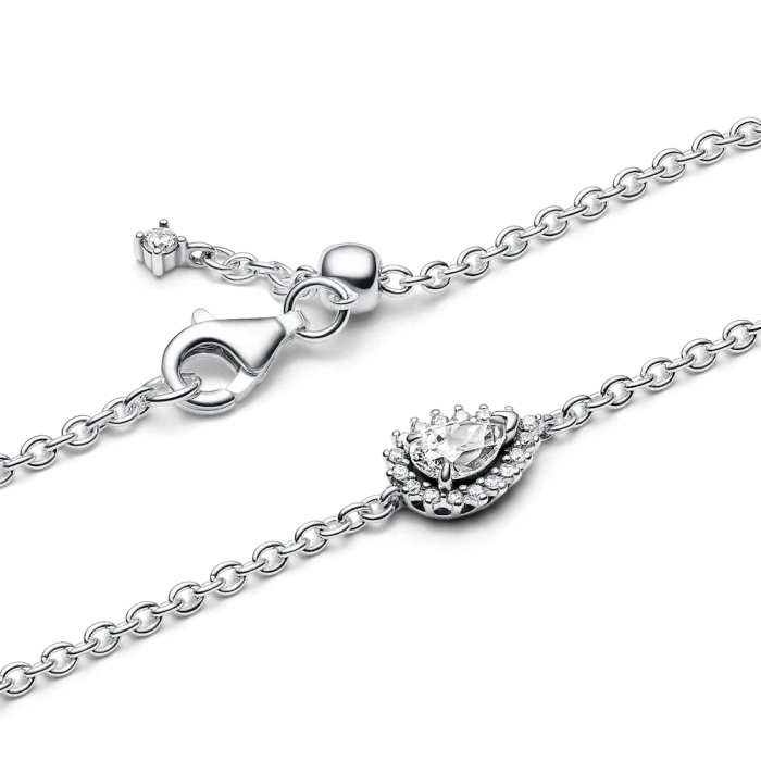 Sparkling Pear Halo Chain Bracelet - Image 5