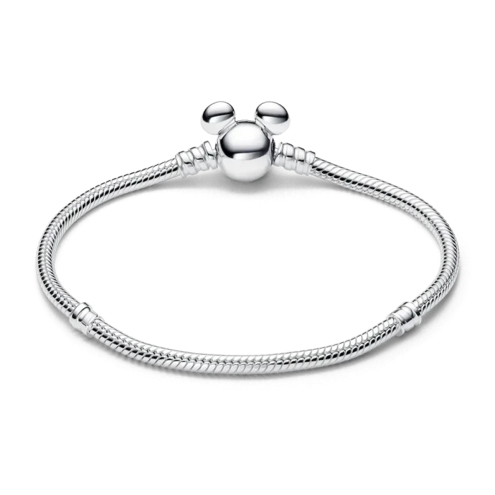 Disney Mickey Mouse Clasp Moments Snake Chain Bracelet - Image 6