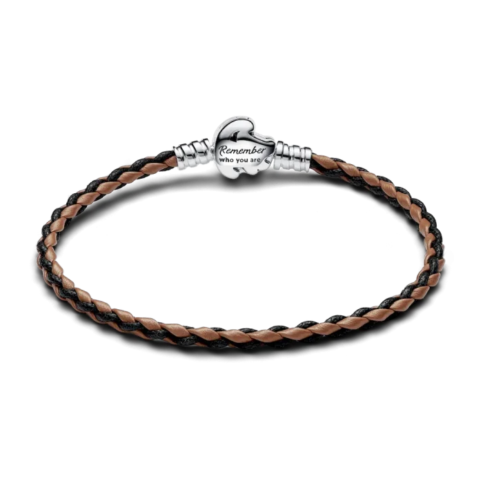 Disney The Lion King Clasp Pandora Moments Braided Leather Bracelet - Image 3