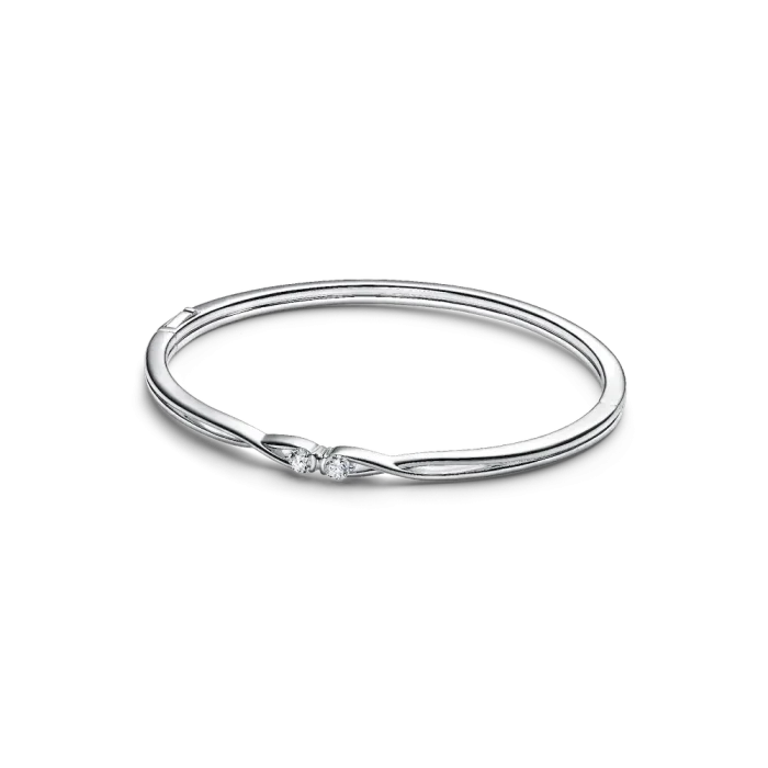 Pandora Infinite Sterling Silver Double-Facing Lab-grown Diamond Bangle - Image 2