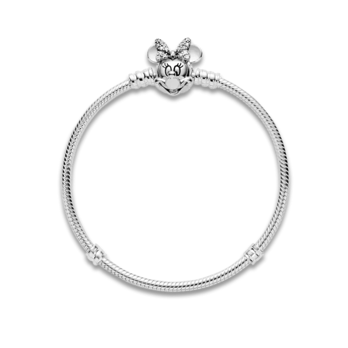 Disney Pandora Moments Pavé Minnie Mouse Clasp Snake Chain Bracelet - Image 5