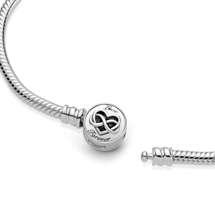 FINAL SALE - Pandora Moments Heart Infinity Clasp Snake Chain Bracelet - Image 4