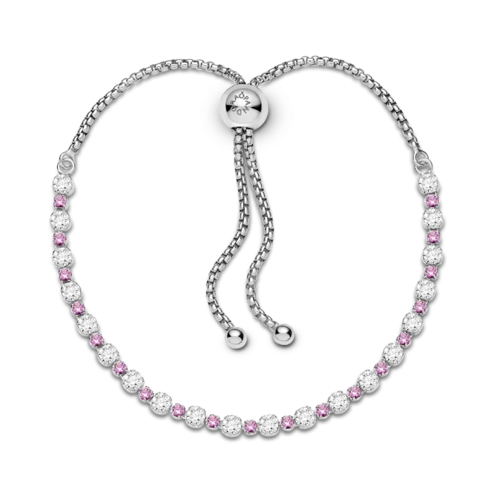 Pink & Clear Sparkle Slider Bracelet - Image 3