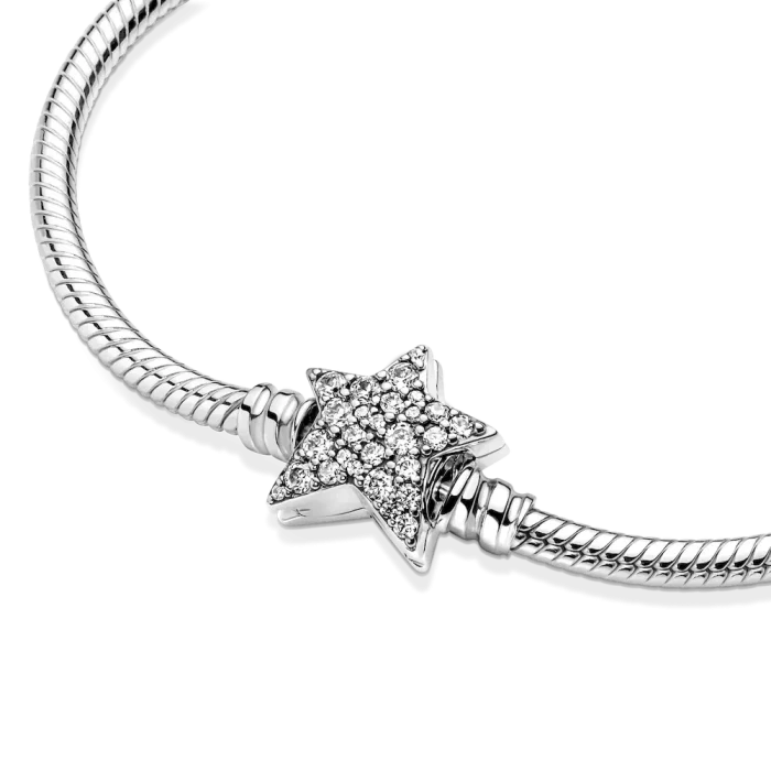 Pandora Moments Asymmetric Star Clasp Snake Chain Bracelet - Image 7