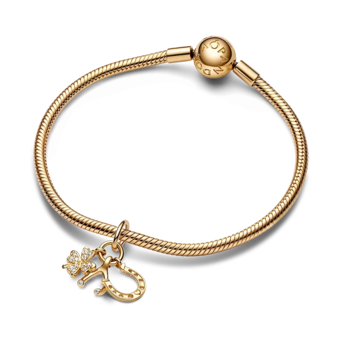 Lucky Clover, Wishbone & Horseshoe Dangle Charm - Image 5