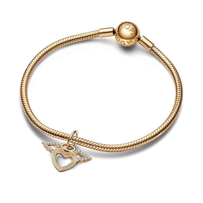 FINAL SALE - Heart & Angel Wings Dangle Charm - Image 5