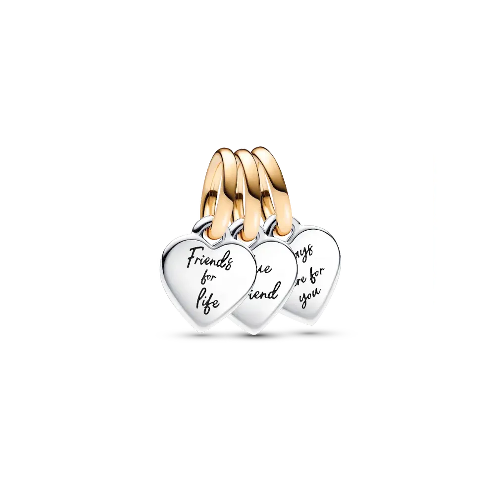 Two-tone Splittable Friendship Triple Dangle Charm