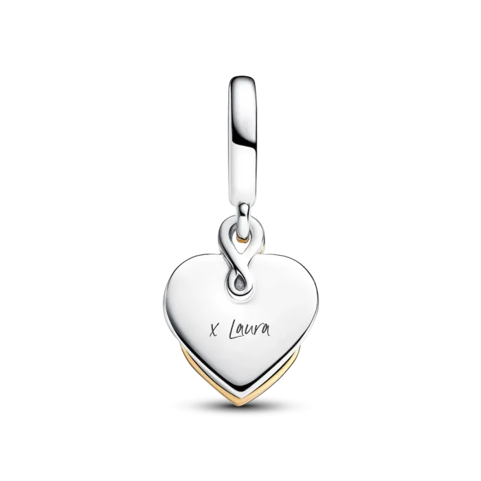 Lab-grown Diamond Engravable Mom Double Dangle Charm - Image 6