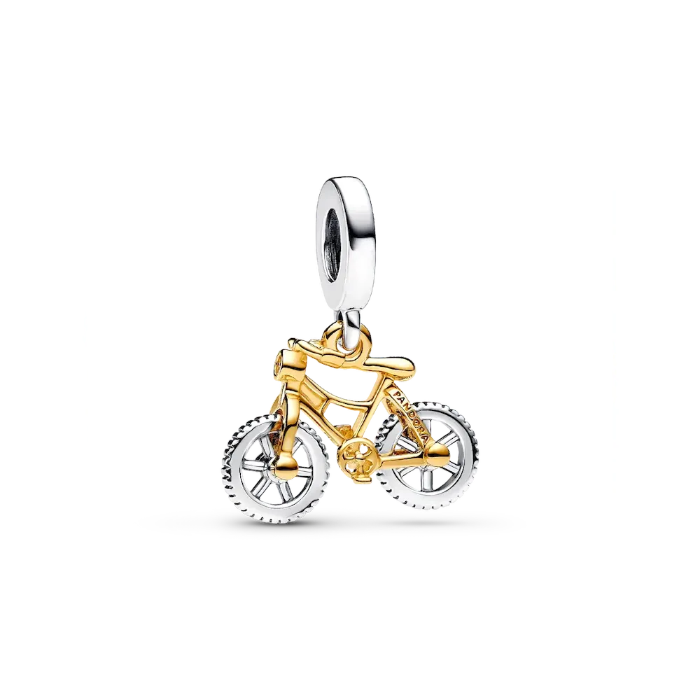 Two-tone Spinning Wheels Bicycle Dangle Charm
