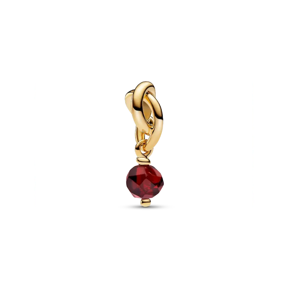 Faceted Red Eternity Circle Dangle Charm