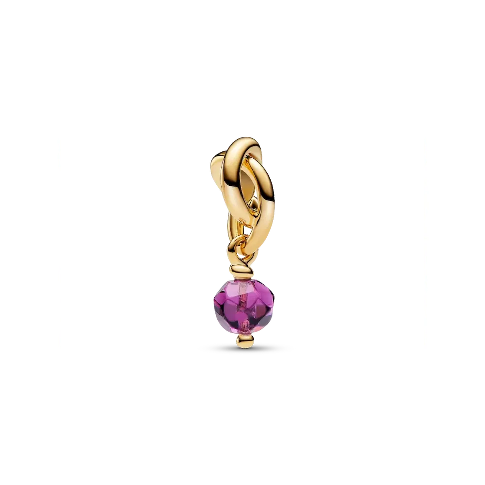 Faceted Purple Eternity Circle Dangle Charm