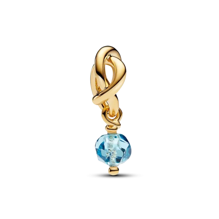 Faceted Sea Aqua Blue Eternity Circle Dangle Charm - Image 5