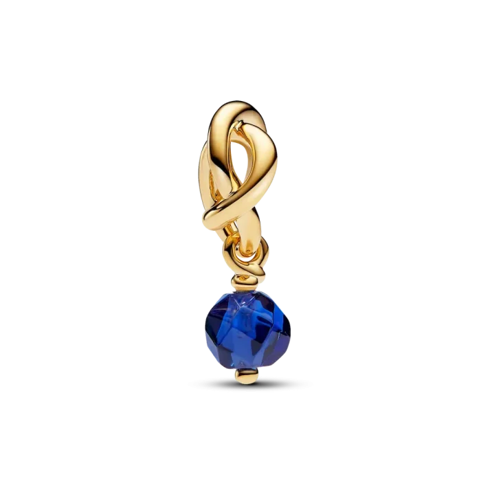 Faceted Blue Eternity Circle Dangle Charm - Image 3