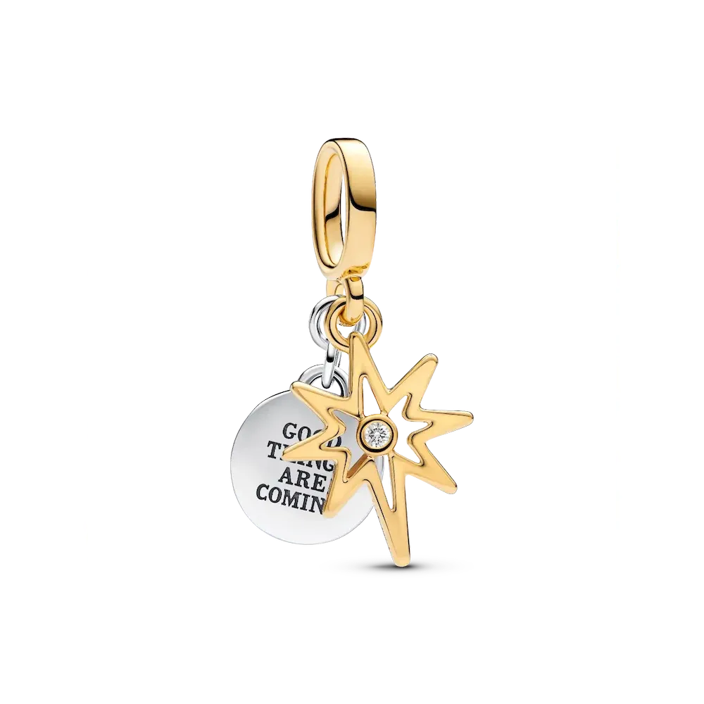 Engravable North Star Lab-grown Diamond Dangle Charm