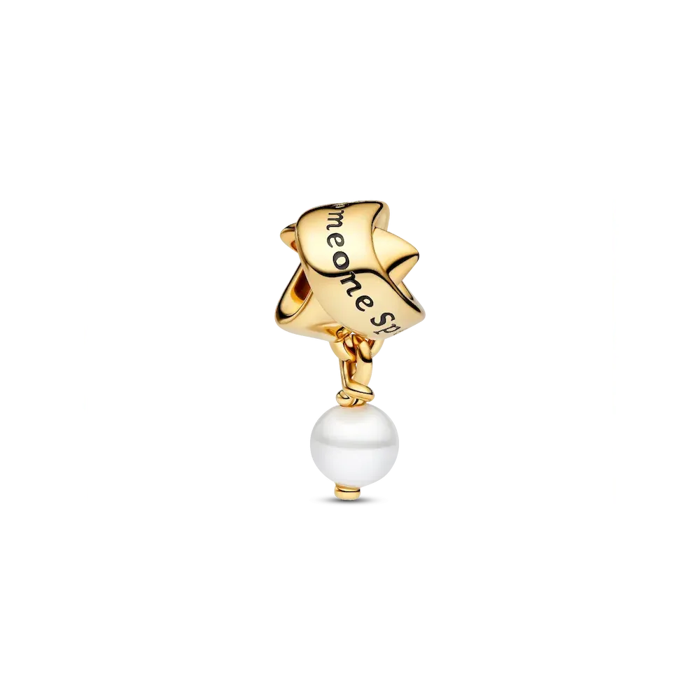 Treated Freshwater Cultured Pearl Ribbon Charm