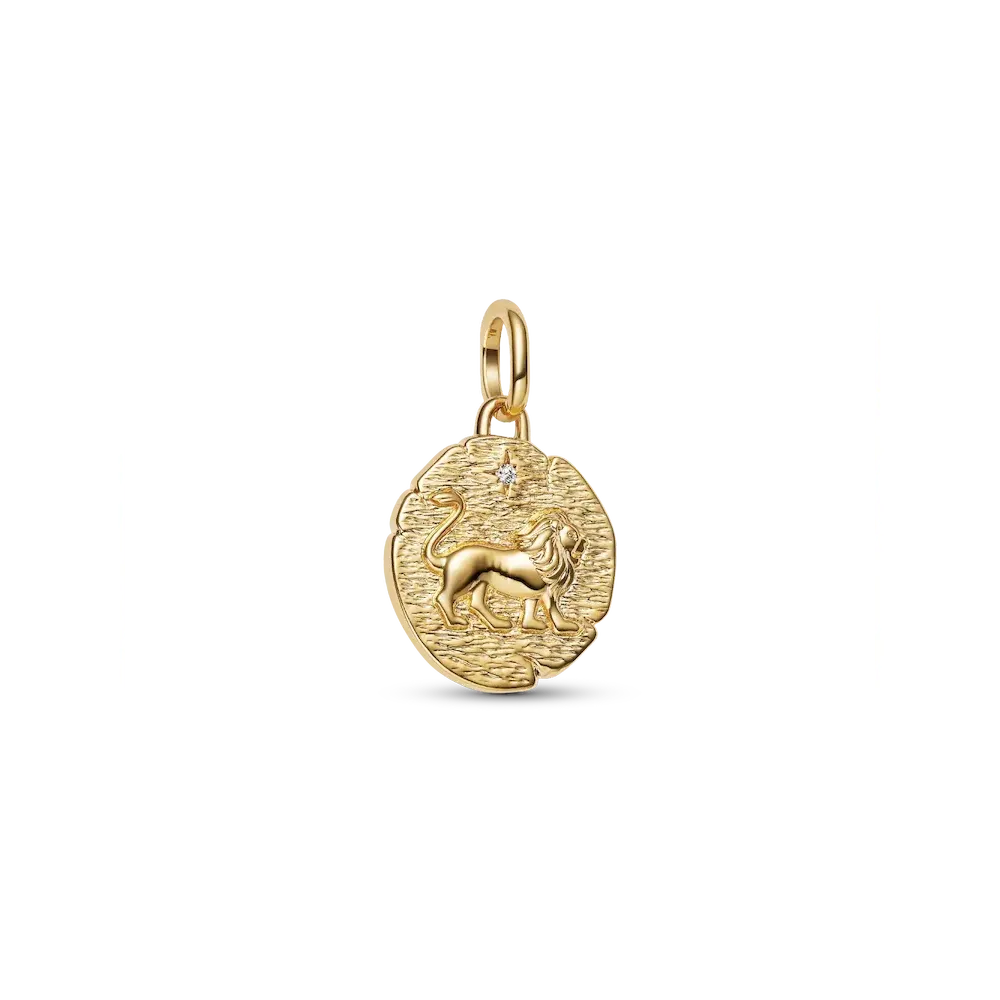 Lion Medallion Charm Earrings