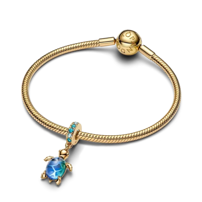 Sea Turtle Murano Glass Dangle Charm - Image 2