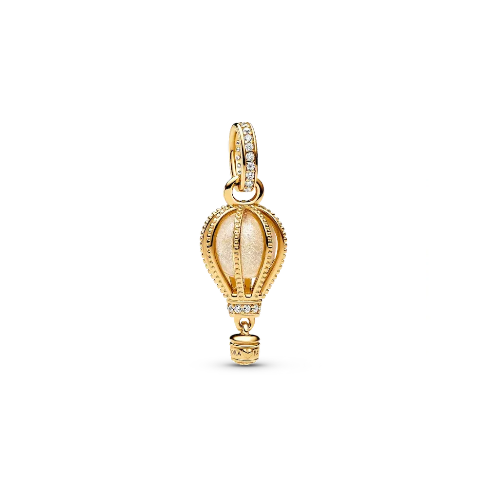 Sparkling Clear Hot Air Balloon Dangle Charm