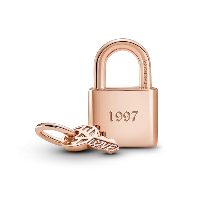 Padlock & Key Dangle Charm - Image 5