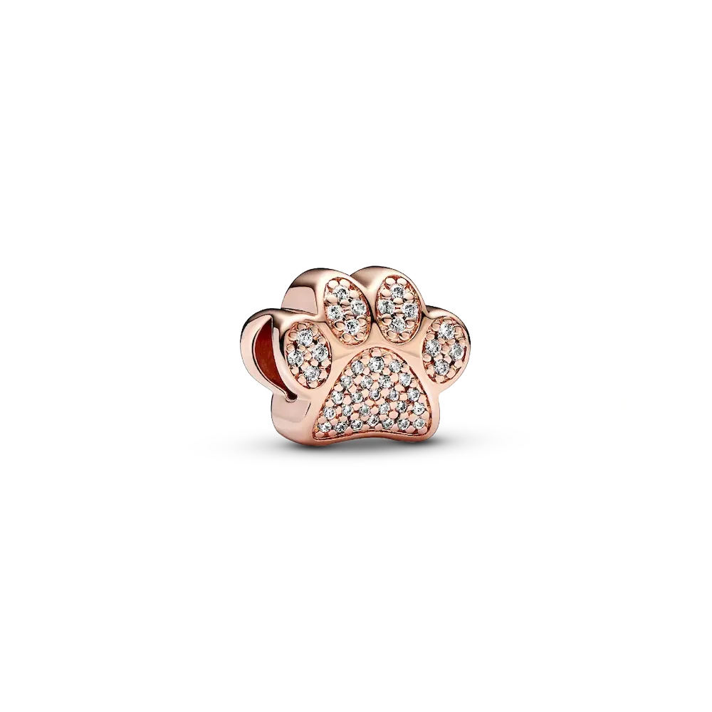Sparkling Paw Print Charm