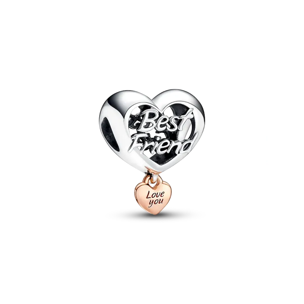 Love You Best Friend Heart Charm