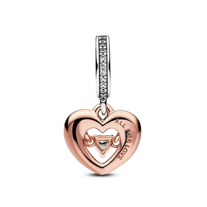Two-tone Radiant Heart Dangle Charm - Image 4