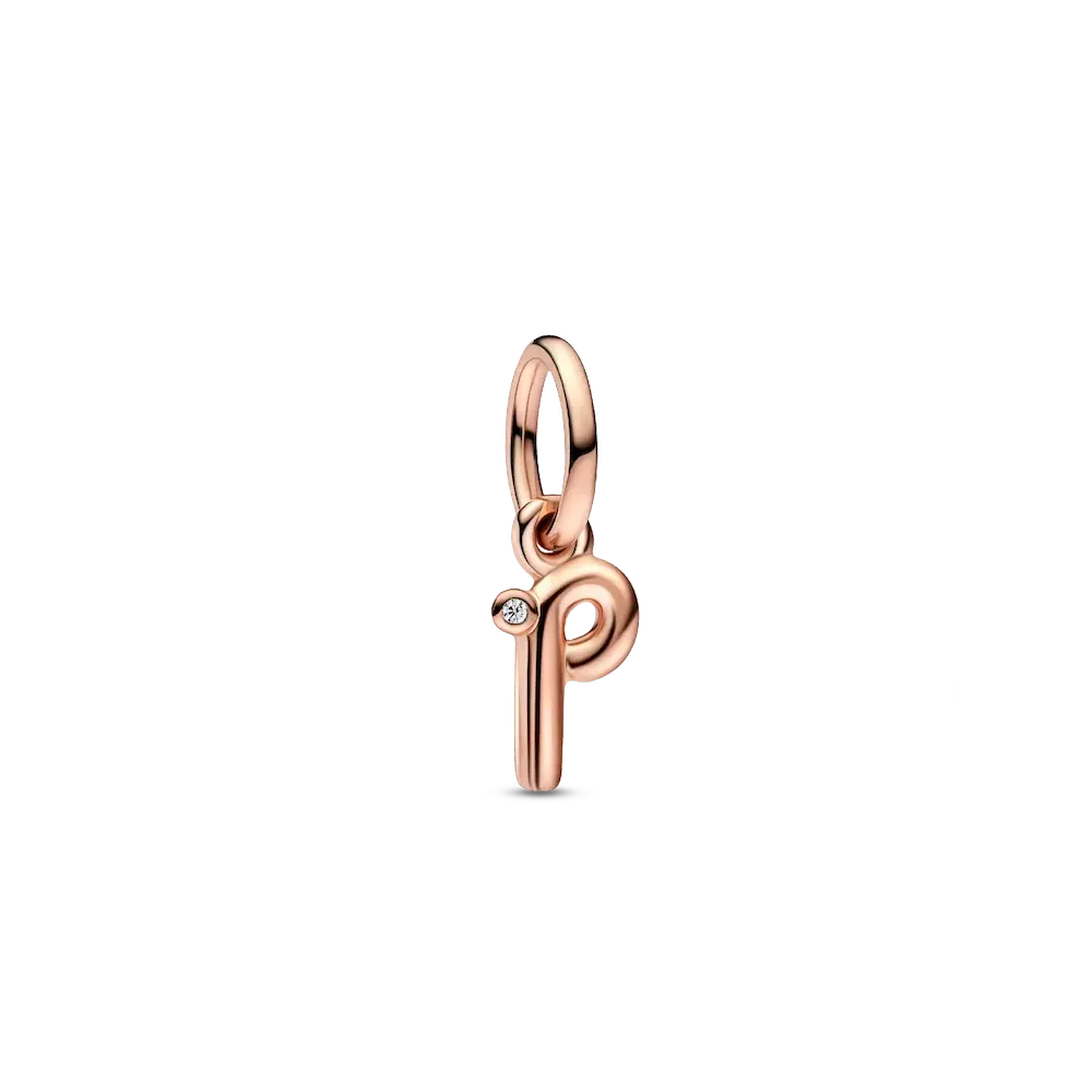 FINAL SALE - Letter P Script Alphabet Dangle Charm