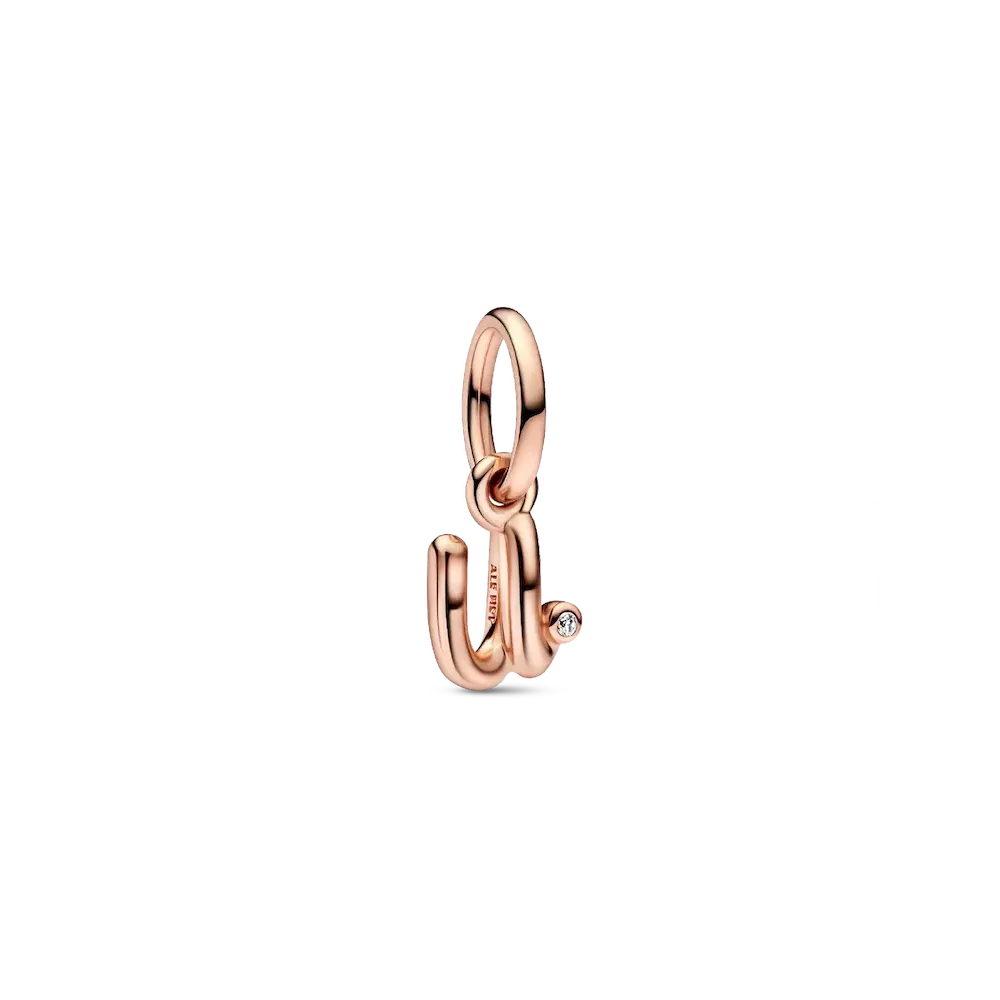 FINAL SALE - Letter U Script Alphabet Dangle Charm