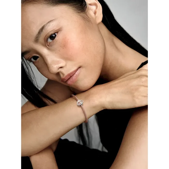 Two-tone Padlock Splittable Heart Charm - Image 2