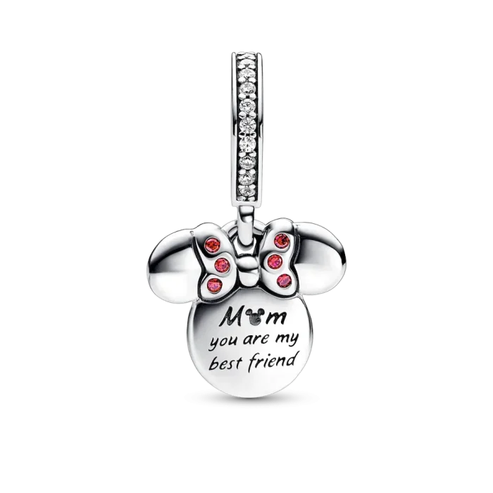 Disney Minnie Mouse Silhouette "Mom" Double Dangle Charm - Image 5