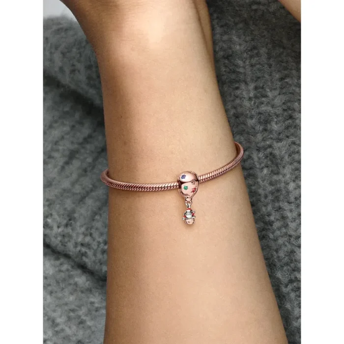 Two-tone Santa Claus in Hot Air Balloon Charm - Image 2